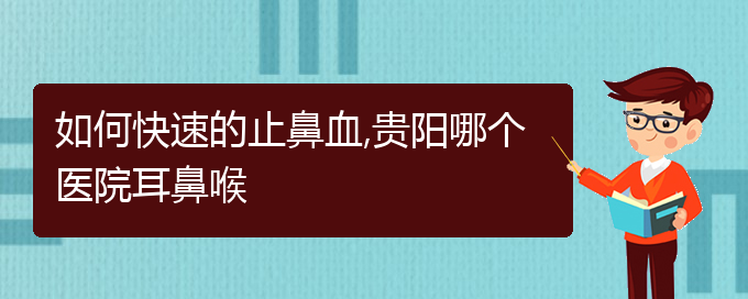 (貴陽看鼻出血的公立醫(yī)院)如何快速的止鼻血,貴陽哪個(gè)醫(yī)院耳鼻喉(圖1)