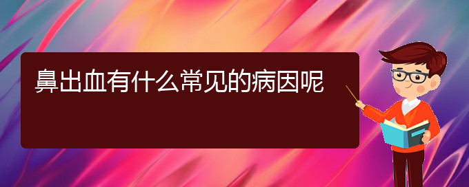 (貴陽中醫(yī)可以看鼻出血嗎)鼻出血有什么常見的病因呢(圖1)