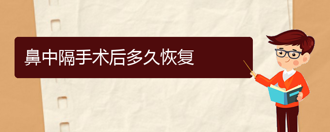 (治療鼻中隔偏曲貴陽那個(gè)醫(yī)院好)鼻中隔手術(shù)后多久恢復(fù)(圖1)